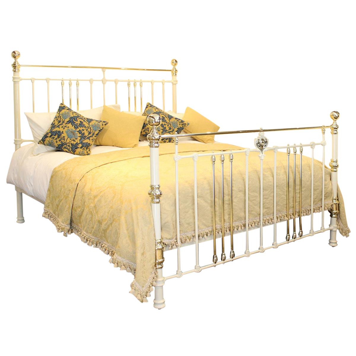 Quality Cast Iron Bed in Cream, MSK58