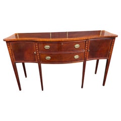 Quality Classic Hepplewhite Style Mahogany Sideboard with Bellflower Inlay