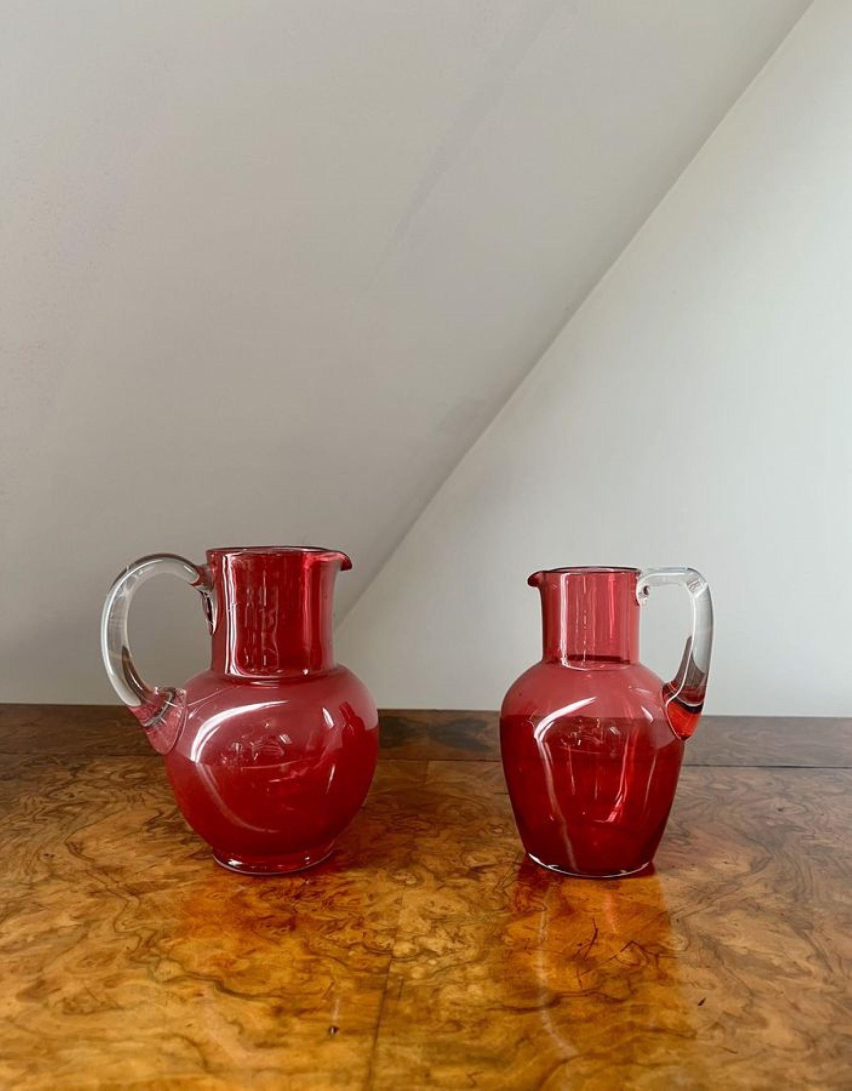 Glass Quality collection of antique Victorian cranberry glass  For Sale