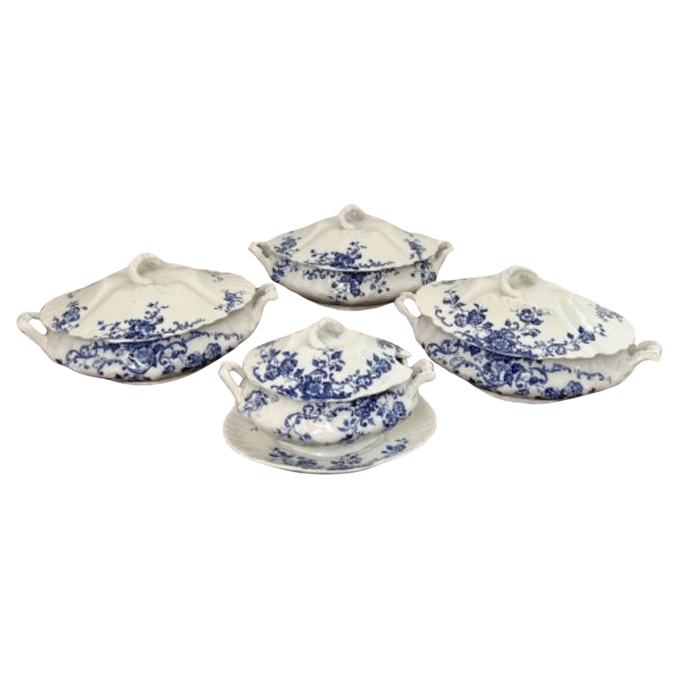 Quality collection of four antique Doulton Burslem Lorna tureens  For Sale
