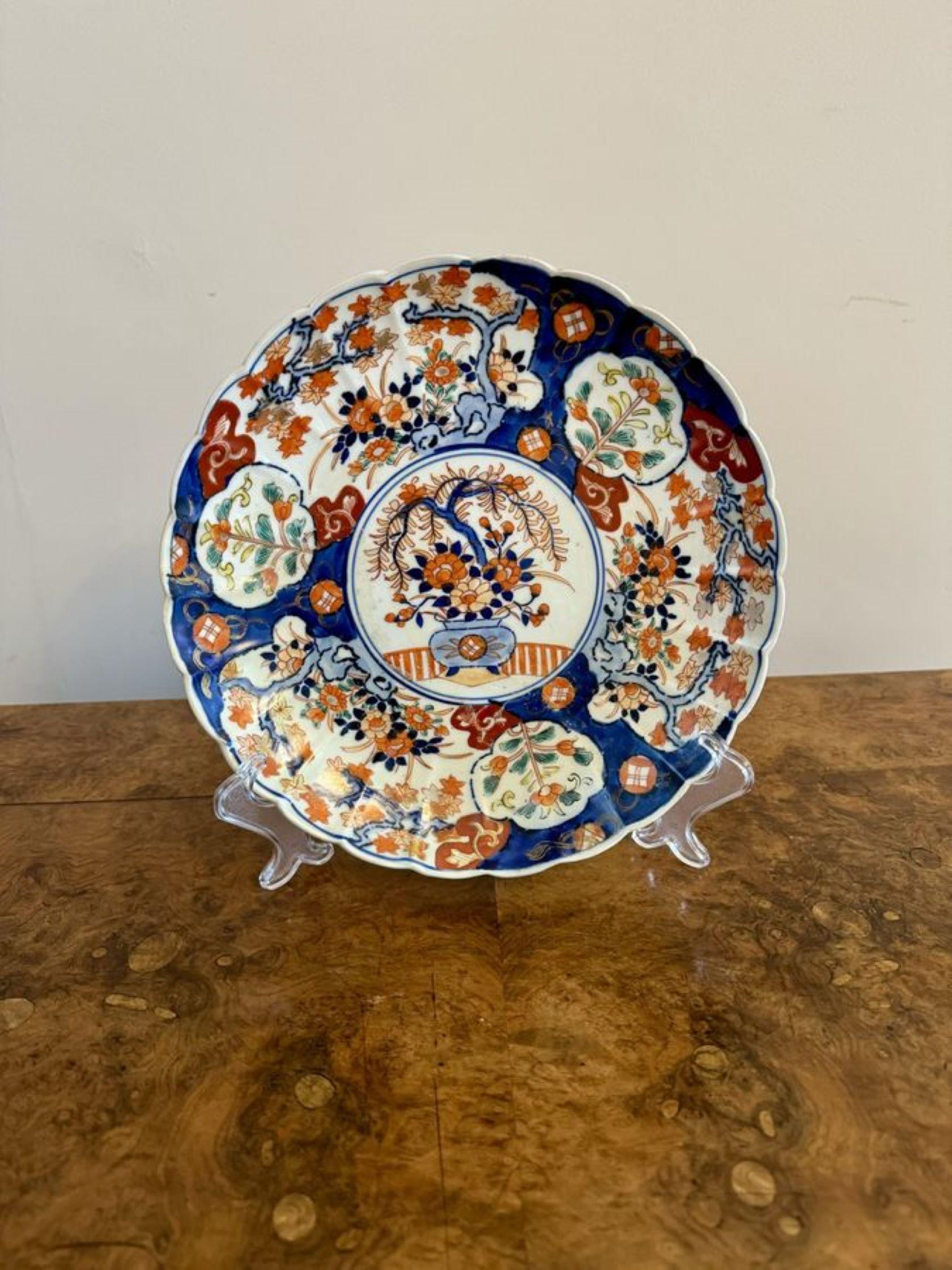 Ceramic Quality collection of three large antique Japanese imari plates  For Sale