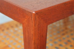 Quality Danish Teak Side Table/Bedside Table Cane Shelf by Severin Hansen