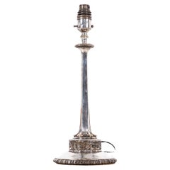 Quality Early 20th Century Antique Silver Plated Brass Desk Table Lamp, c.1910