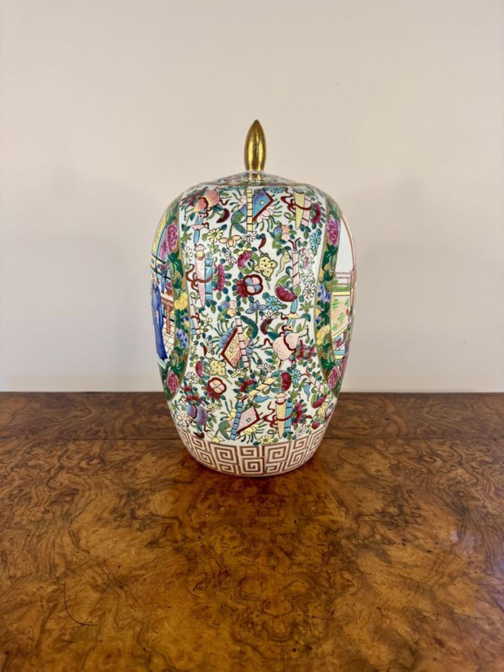 Ceramic Quality early 20th Century Chinese famille rose vase and cover For Sale