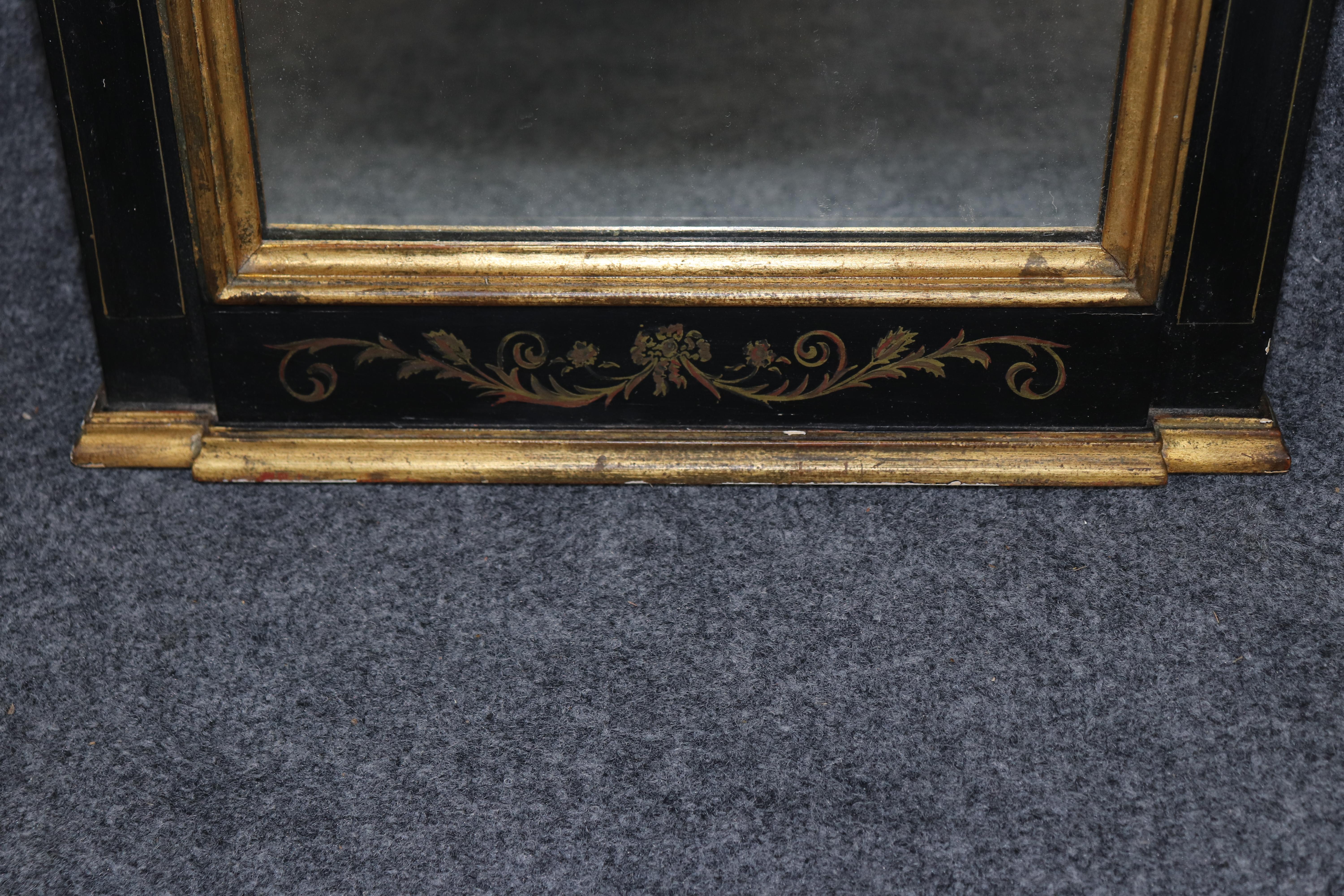 Calidad Laca Ebonizada Palladio de Italia Renacimiento Neoclásico Espejo Dorado Italiano en venta
