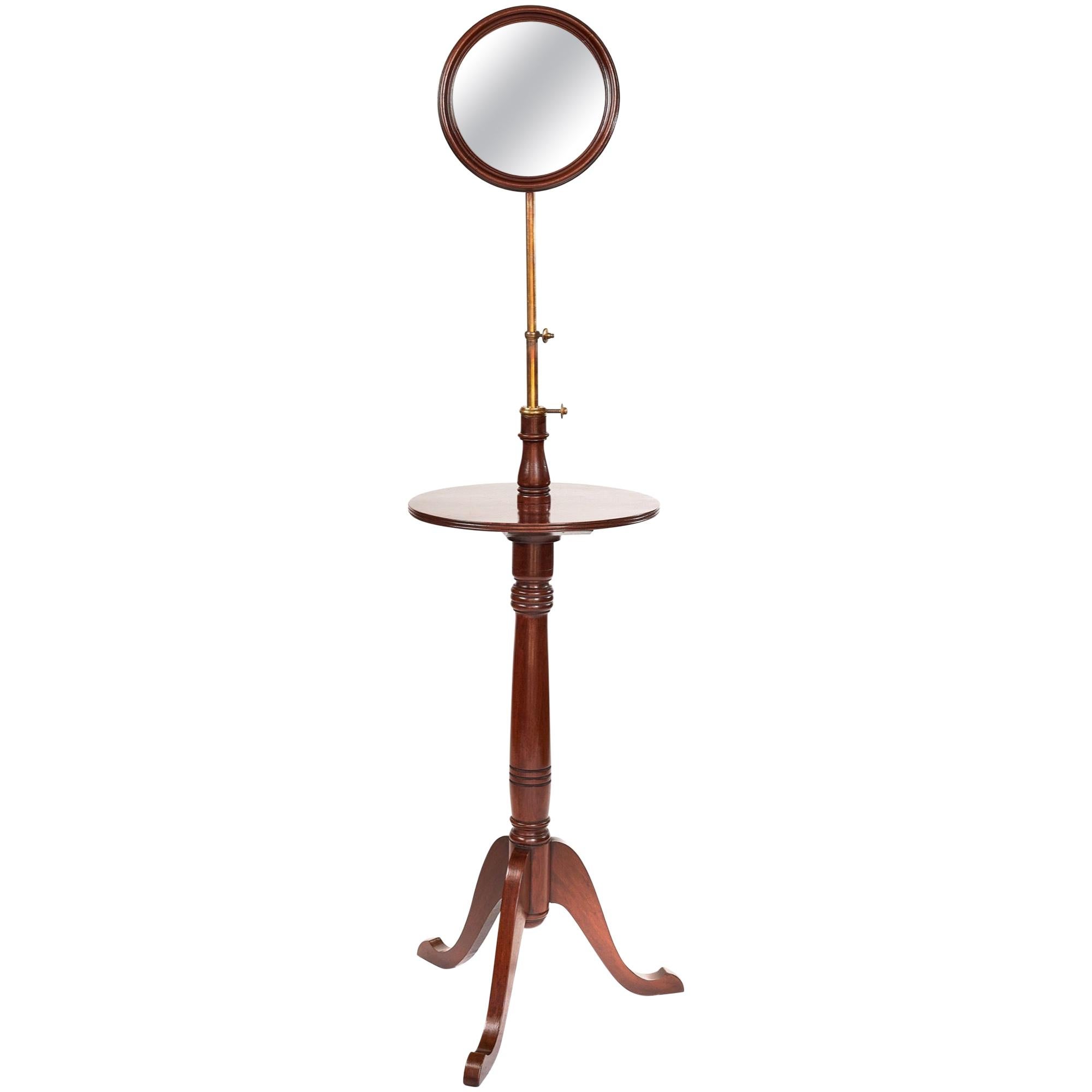 Quality Edwardian Antique Mahogany and Brass Telescopic Shaving Stand at 1stDibs