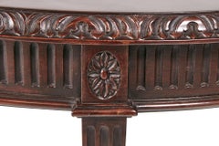Quality Edwardian Carved Mahogany Demilune Console Table