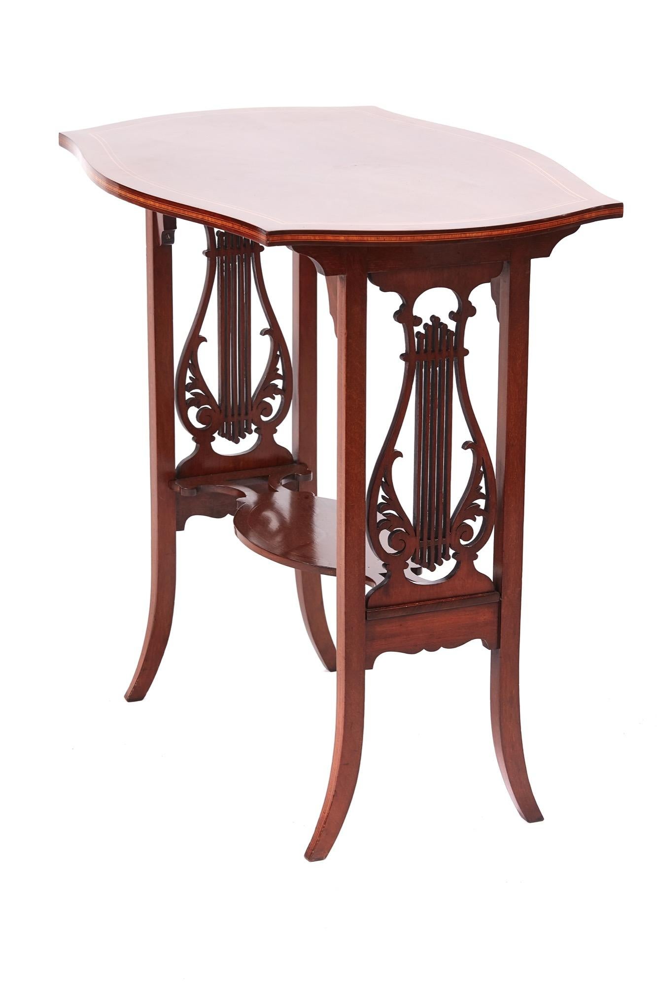 20th Century Quality Edwardian Mahogany Inlaid Lamp Table For Sale