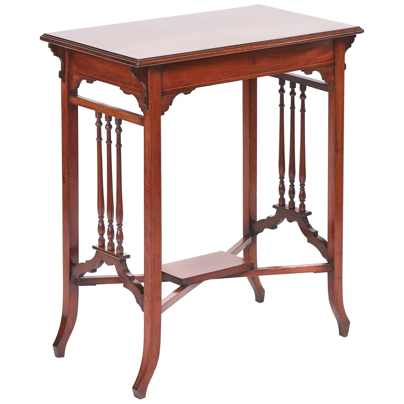 Quality Edwardian Mahogany Inlaid Lamp Table For Sale