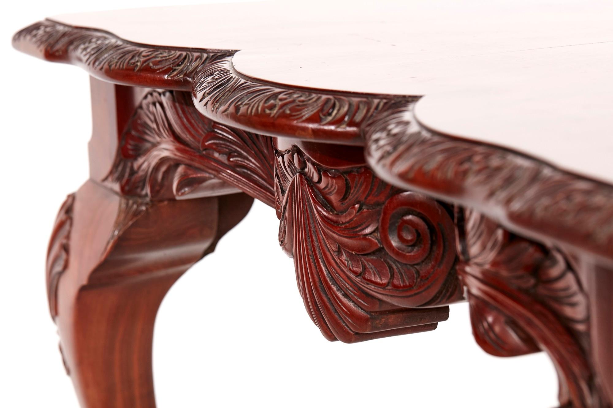 20th Century Quality Freestanding Carved Mahogany Centre Table For Sale