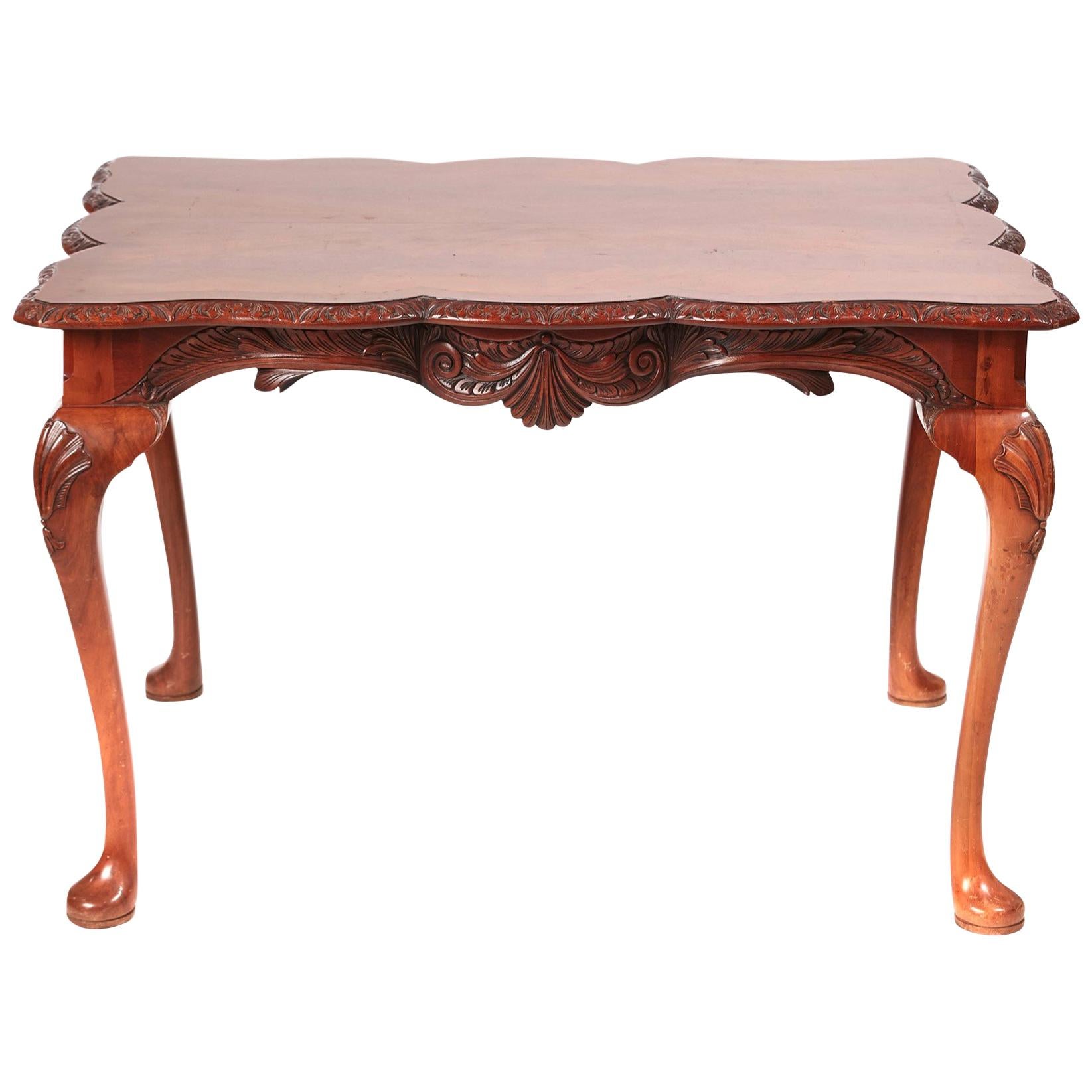 Quality Freestanding Carved Mahogany Centre Table For Sale