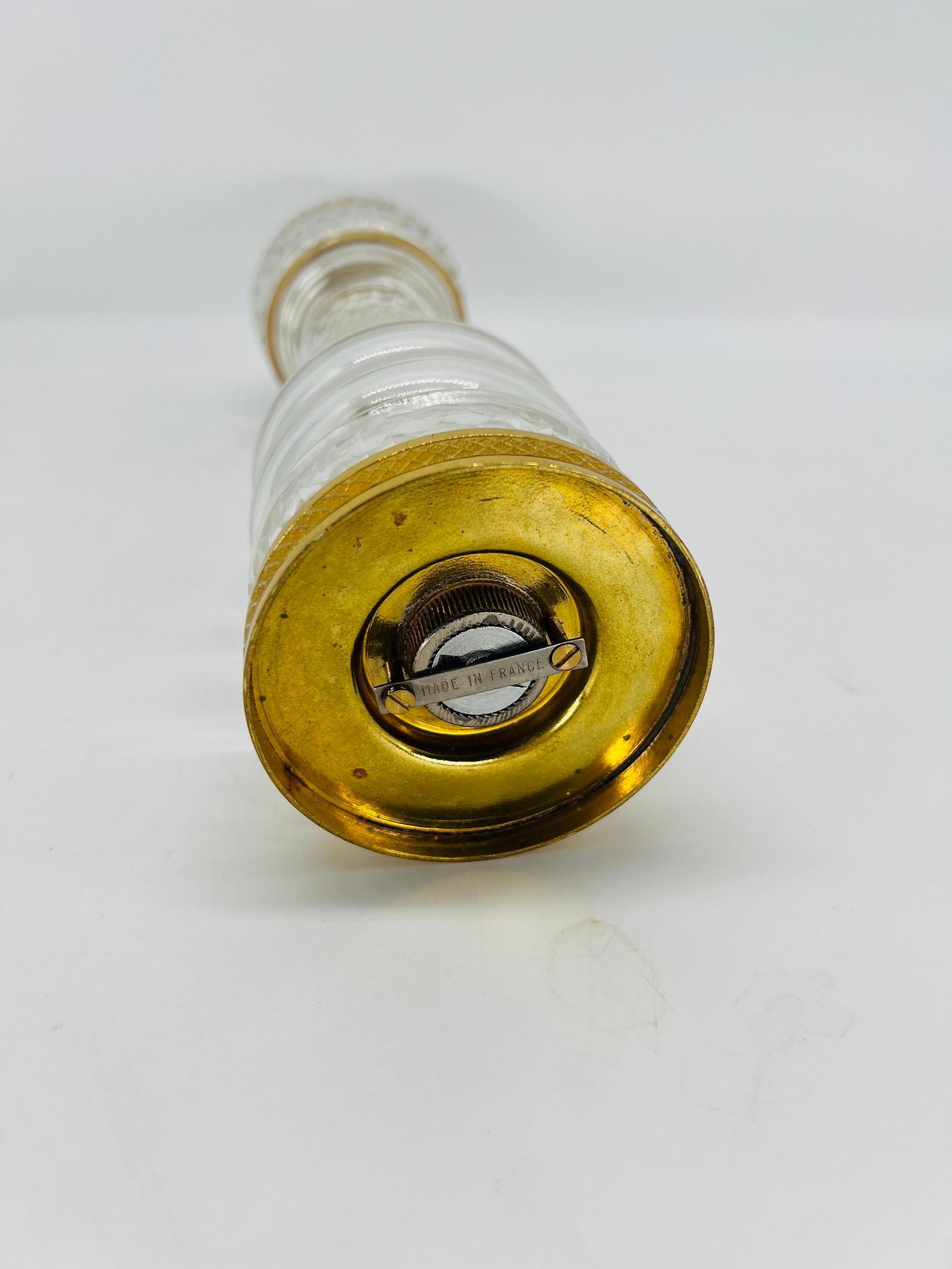 Quality French Cut Crystal & Ormolu Mounted Large Pepper Mill 1