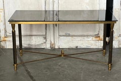Quality French Parisian Brass and Glass Coffee Table