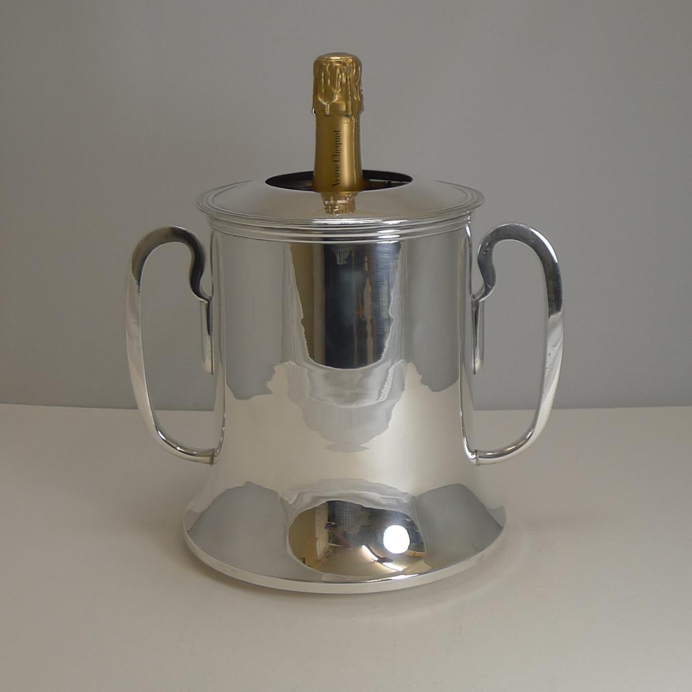 Quality French Silver Plated Champagne, Wine Cooler, circa 1920 In Good Condition In Bath, GB