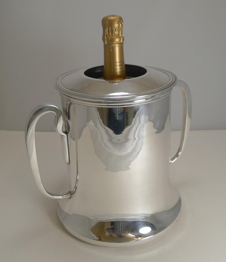Quality French Silver Plated Champagne, Wine Cooler, circa 1920 For Sale at 1stdibs