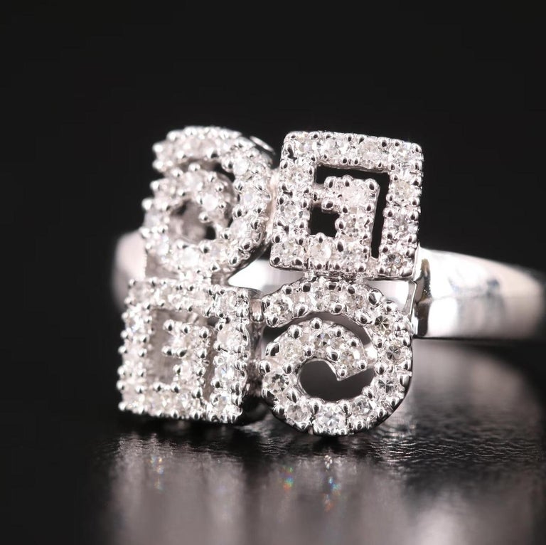 Quality Gem NY Designer 0.5 Ct Diamond Ring / 14K Gold / Modernist