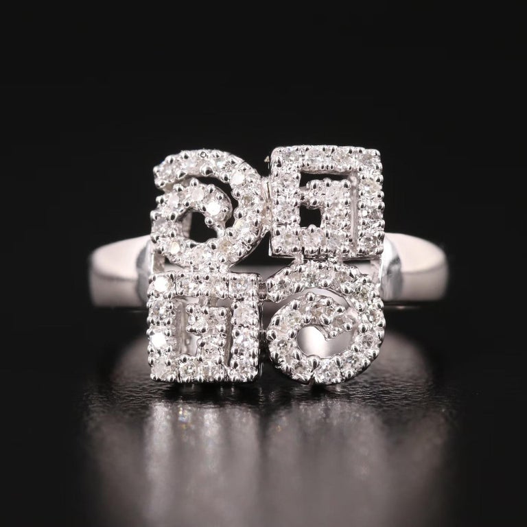 Quality Gem NY Designer 0.5 Ct Diamond Ring / 14K Gold / Modernist