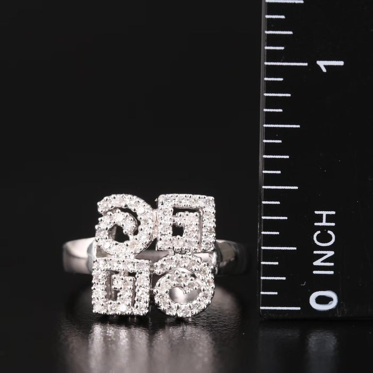 Quality Gem NY Designer 0.5 Ct Diamond Ring / 14K Gold / Modernist