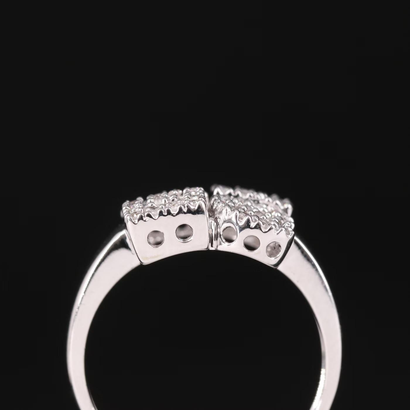 Round Cut Quality Gem NY Designer 0.5 Ct Diamond Ring / 14K Gold / Modernist Luxury For Sale