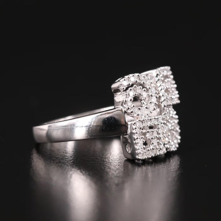 Quality Gem NY Designer 0.5 Ct Diamond Ring / 14K Gold / Modernist