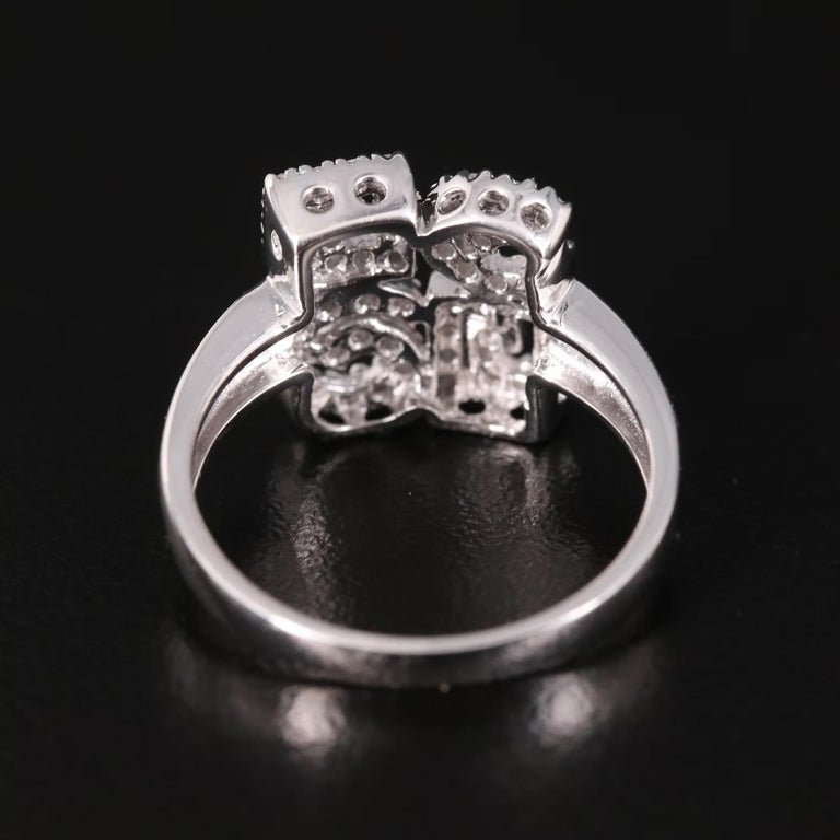 Quality Gem NY Designer 0.5 Ct Diamond Ring / 14K Gold / Modernist