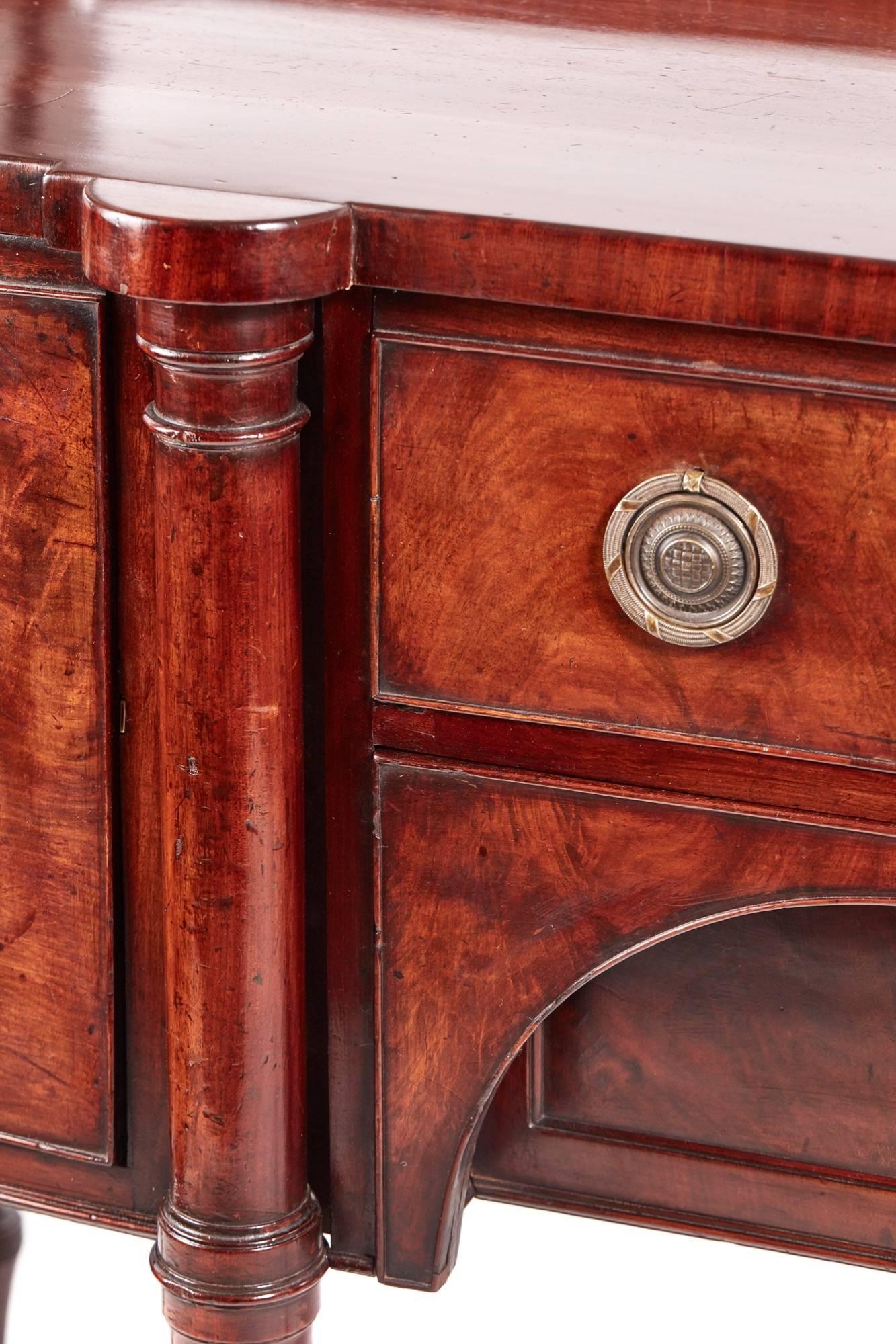European Quality George III Antique Mahogany Sideboard For Sale