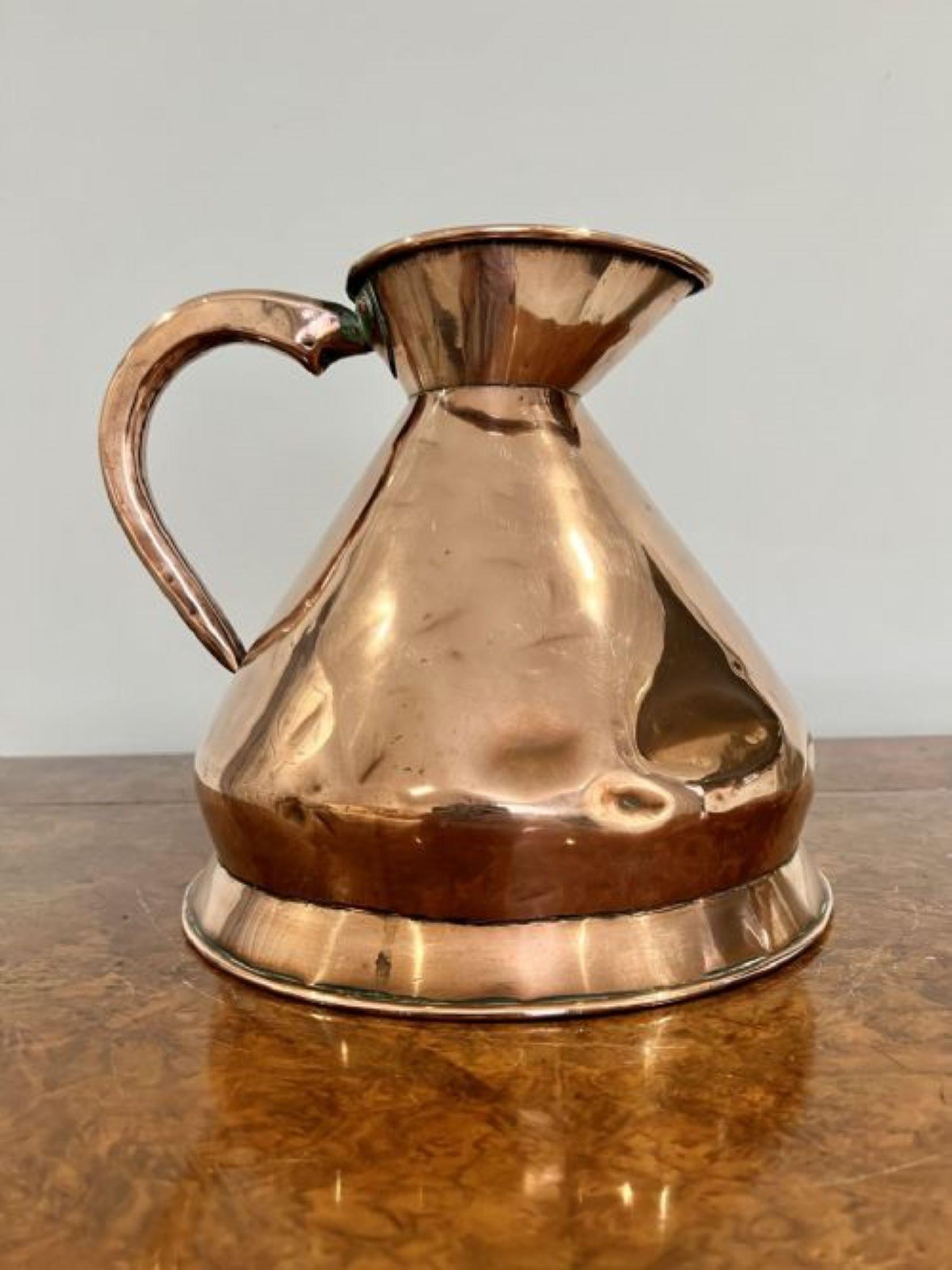 19th Century Quality George III Loftus of Oxford Street London copper jug For Sale