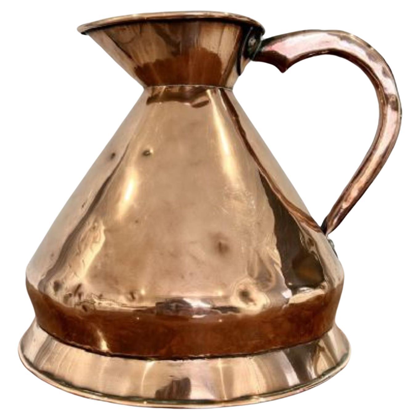 Quality George III Loftus of Oxford Street London copper jug For Sale