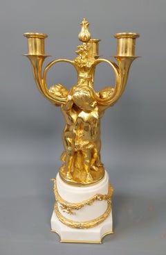 Cherub Candelabra Gilt Bronze Centre Piece