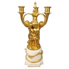 Cherub Candelabra Gilt Bronze Centre Piece