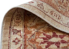 Hand-Woven Agra-Inspired Wool Rug from Kashmir, 104\"x75\"