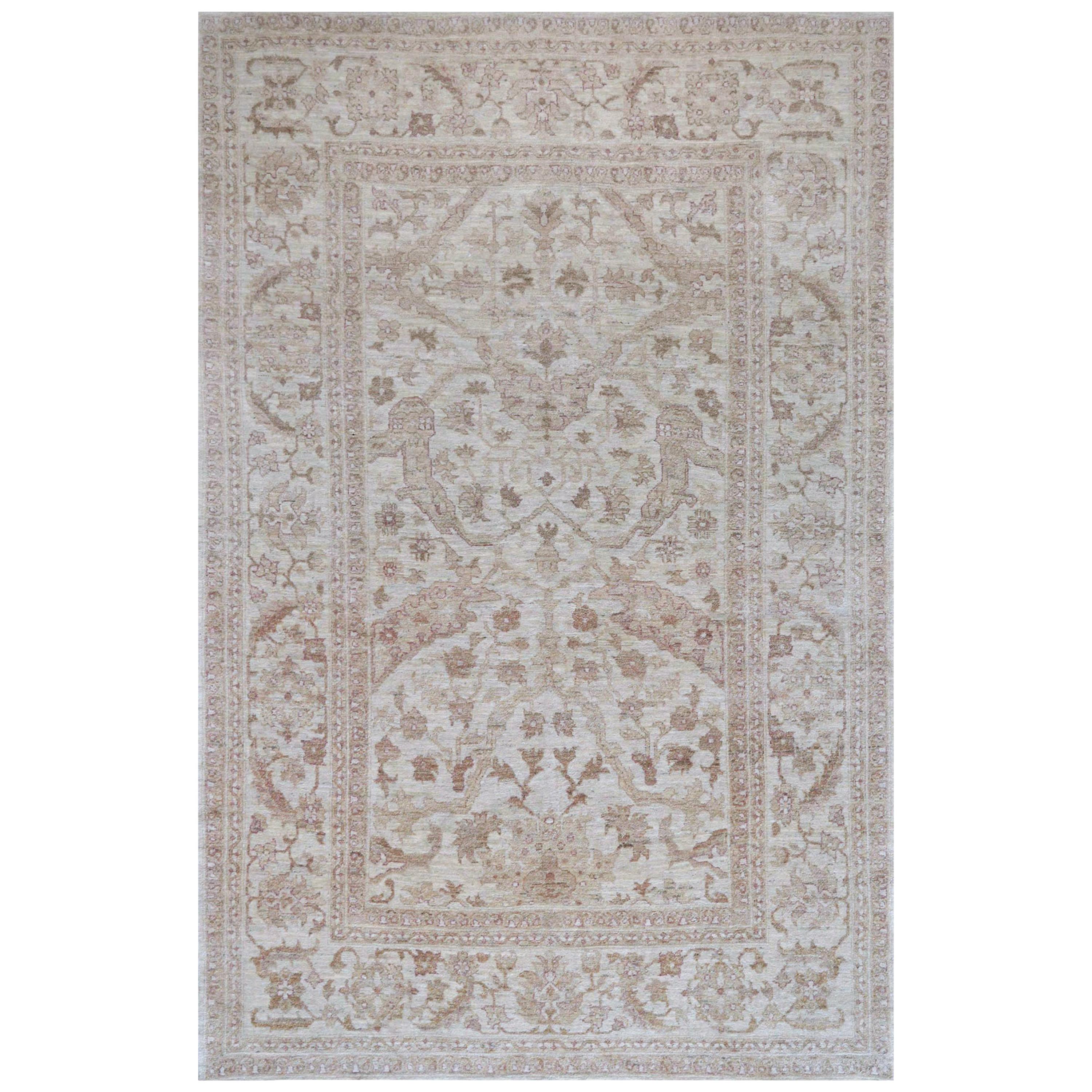 Quality Hand-Knotted Wool Revival Agra Rug For Sale