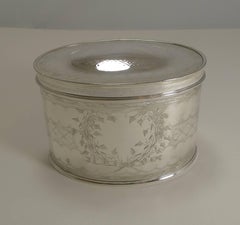 Quality Large Antique English Silver Plated Tea Caddy, circa 1900