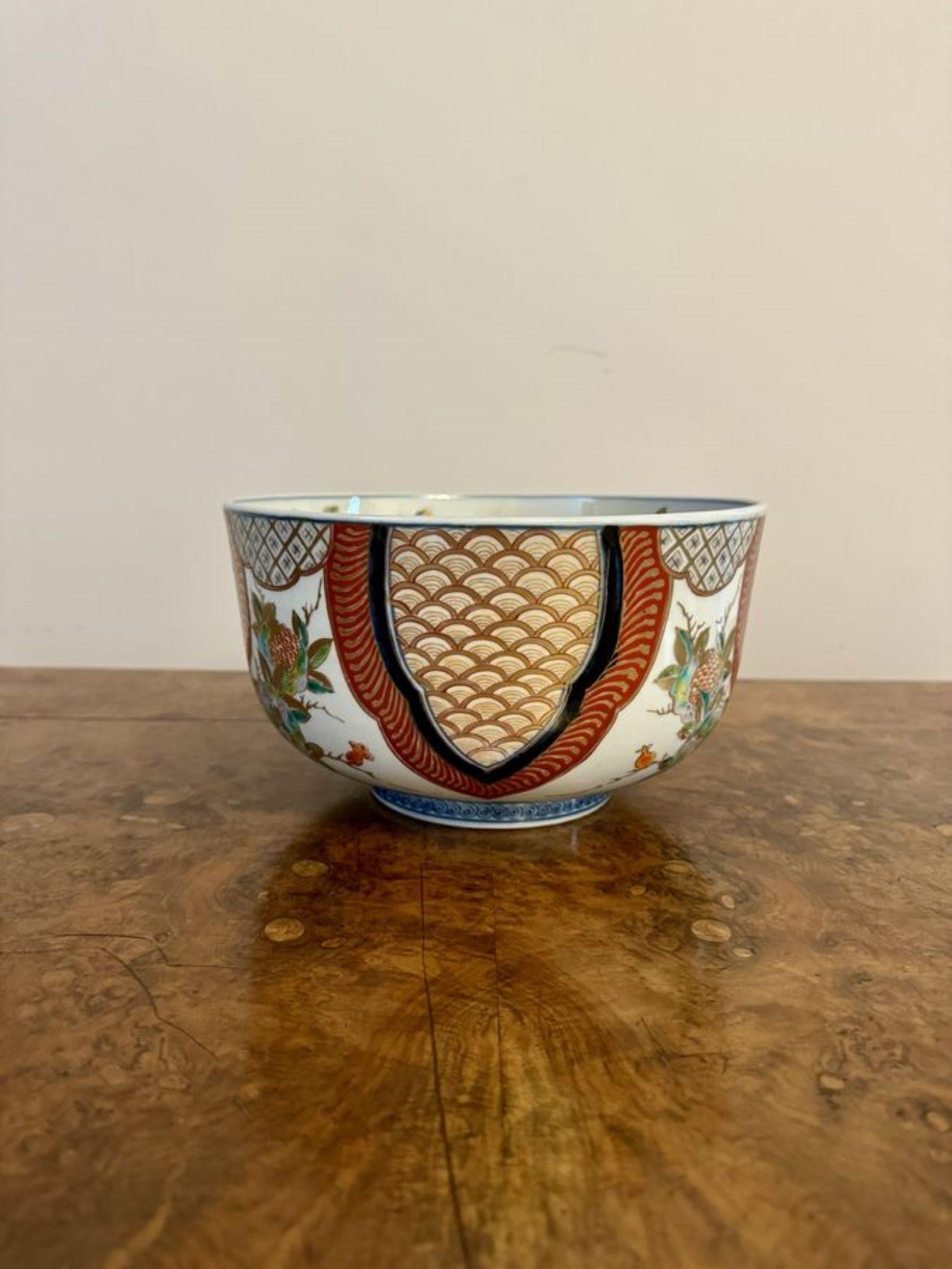 20th Century Quality large antique Japanese imari bowl  For Sale
