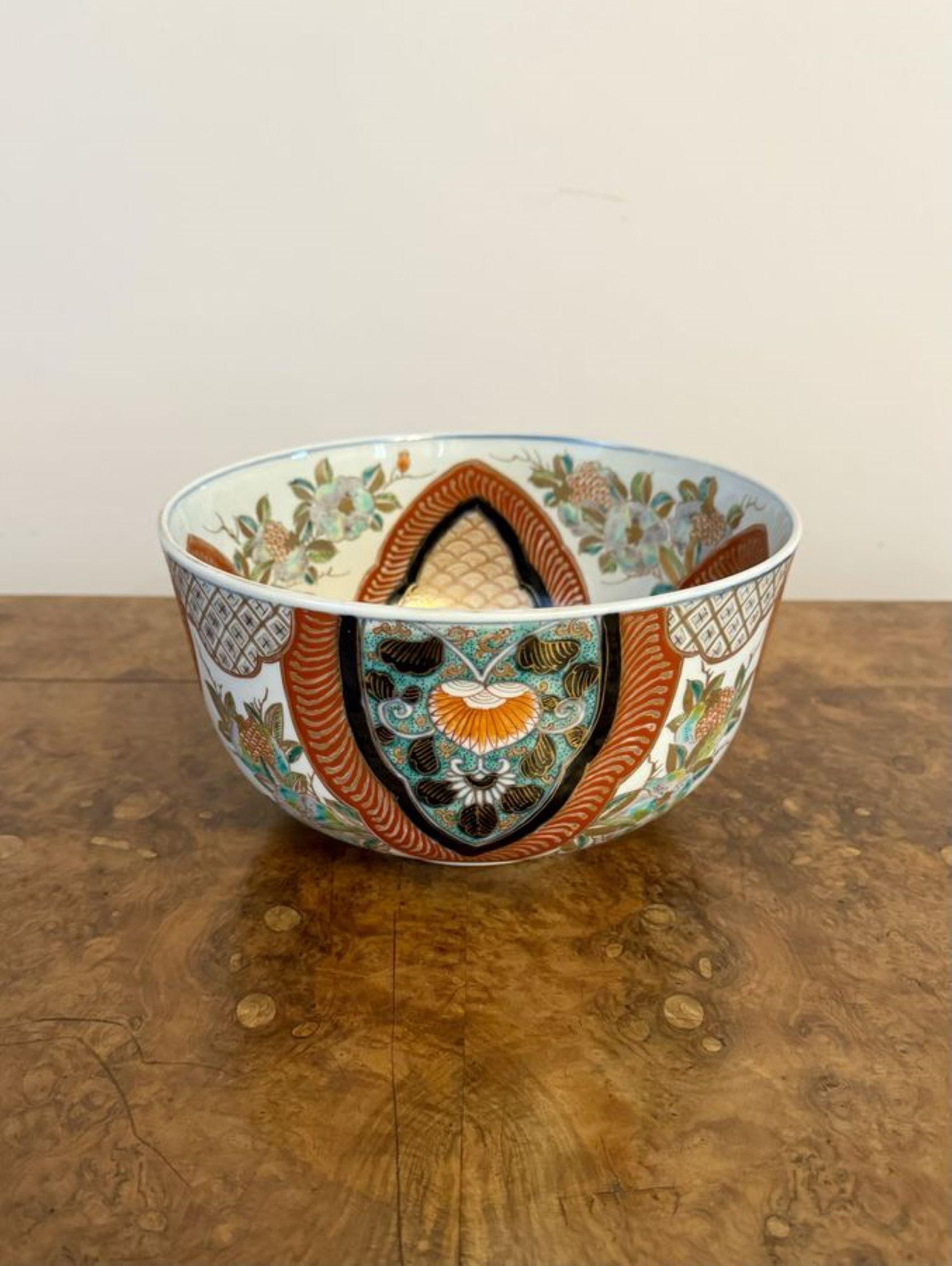Ceramic Quality large antique Japanese imari bowl  For Sale