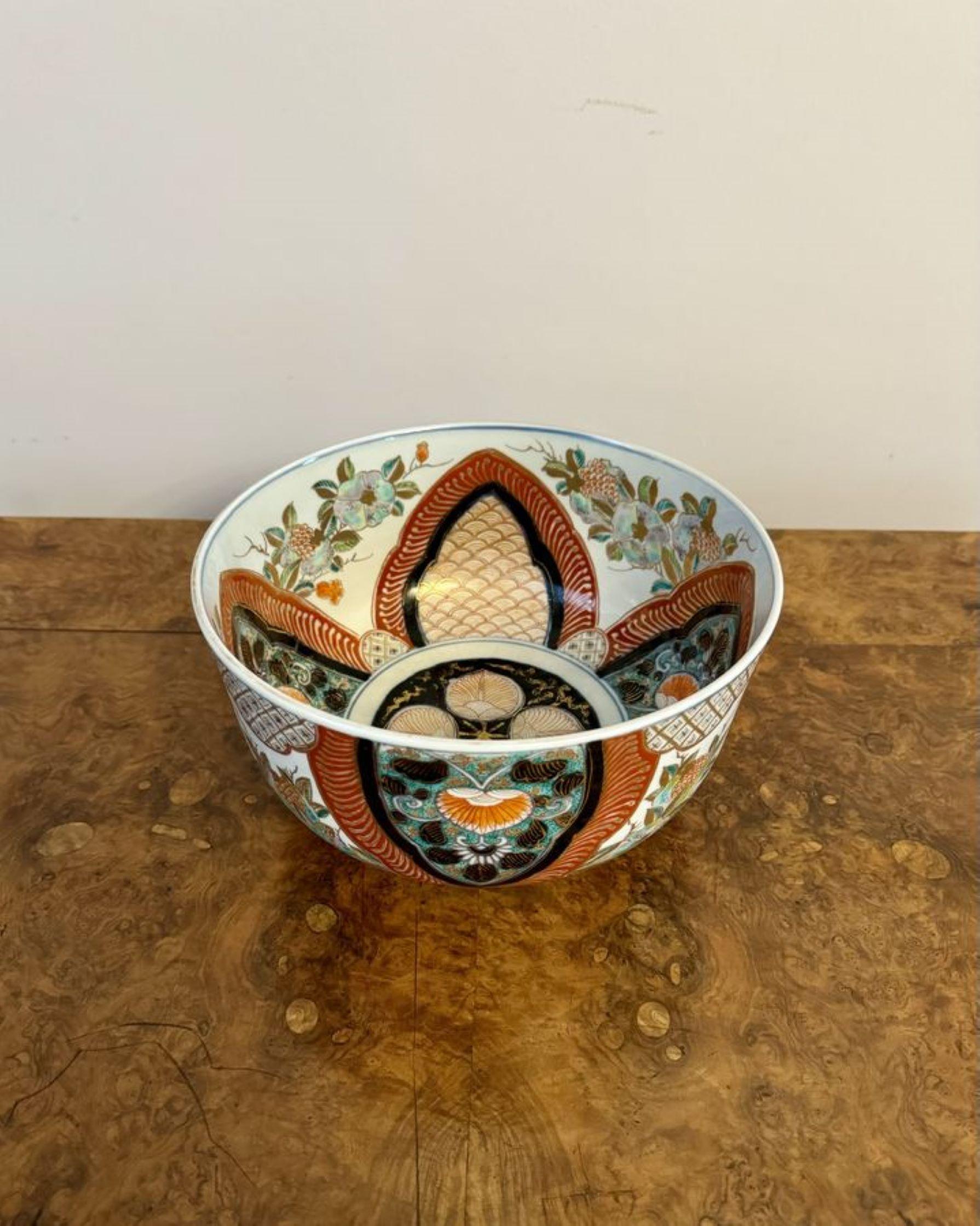 Quality large antique Japanese imari bowl  For Sale 1