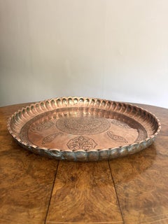 Quality large circular copper and mixed metal tray