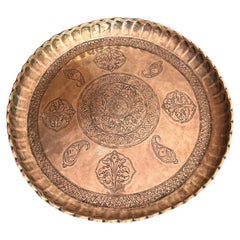 Quality large circular copper and mixed metal tray