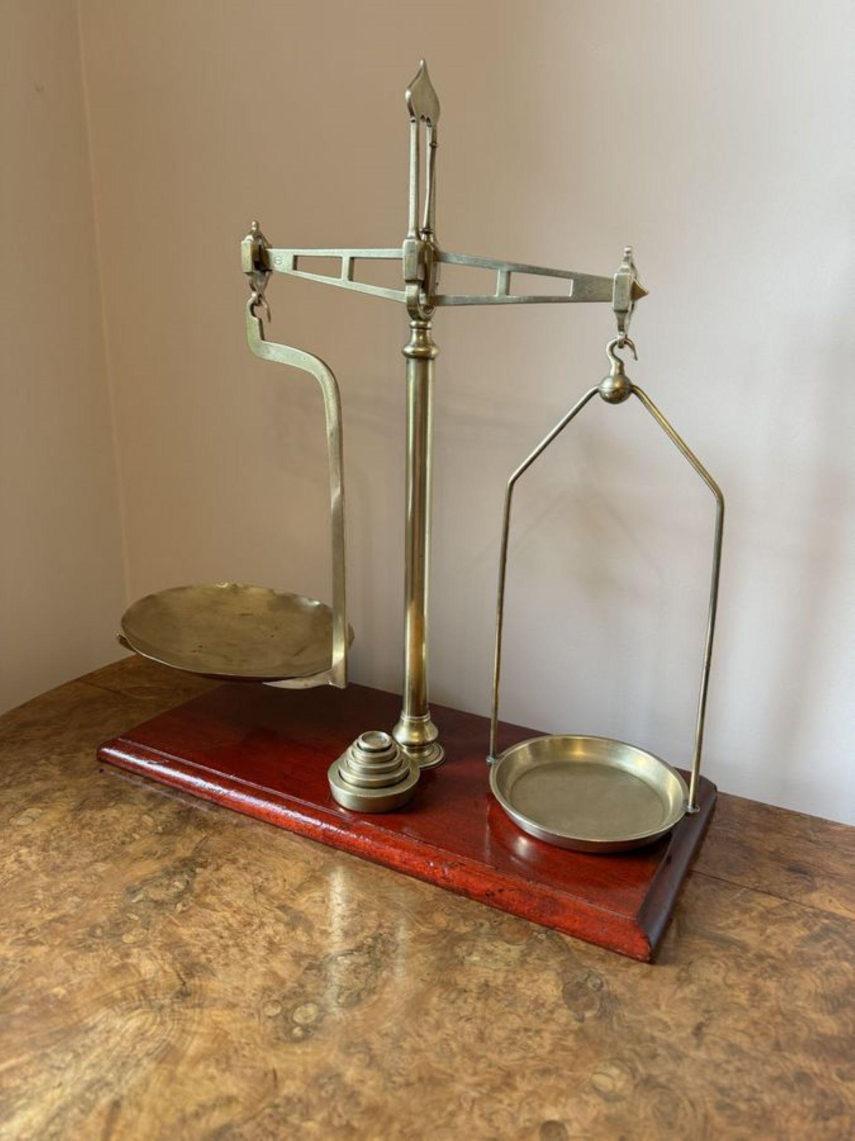 Early Victorian Quality large pair of antique Victorian scales by Parnall & Sons of Bristol For Sale