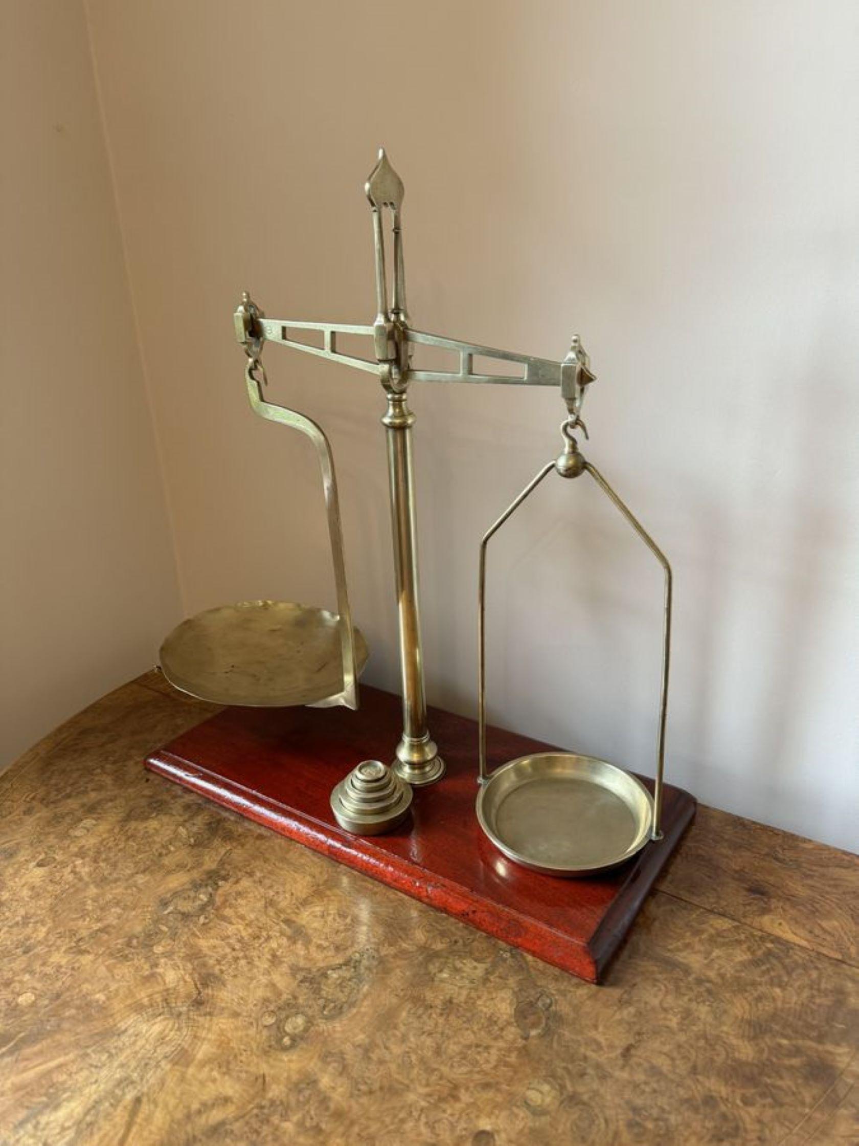 Quality large pair of antique Victorian scales by Parnall & Sons of Bristol In Good Condition For Sale In Ipswich, GB