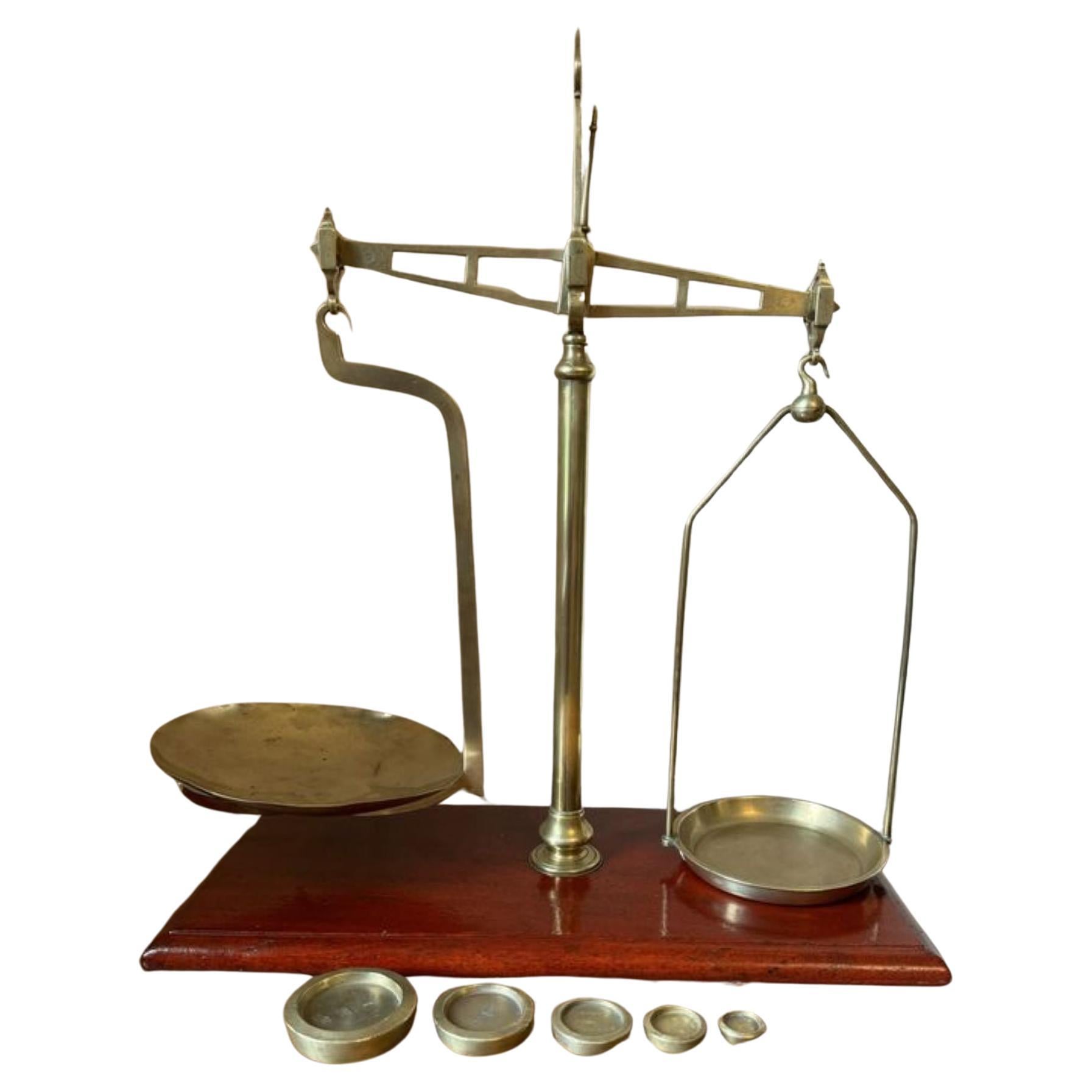 Quality large pair of antique Victorian scales by Parnall & Sons of Bristol For Sale
