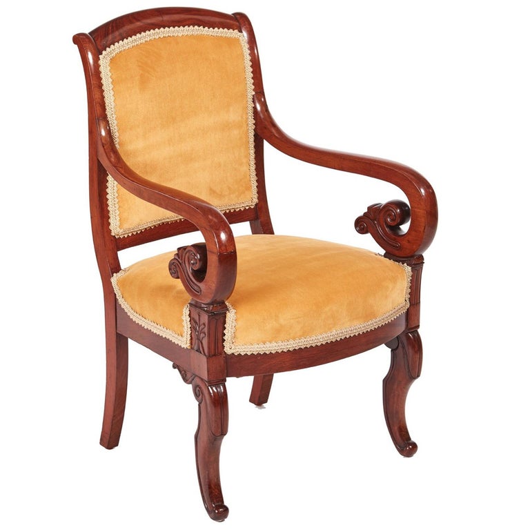 Quality Mahogany regency Library Chair For Sale at 1stDibs