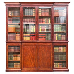 Librería de caoba de calidad de mediados del siglo XIX con frente de separación