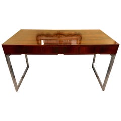 Quality Mid-Century Modern Rosewood Desk on Chrome Base