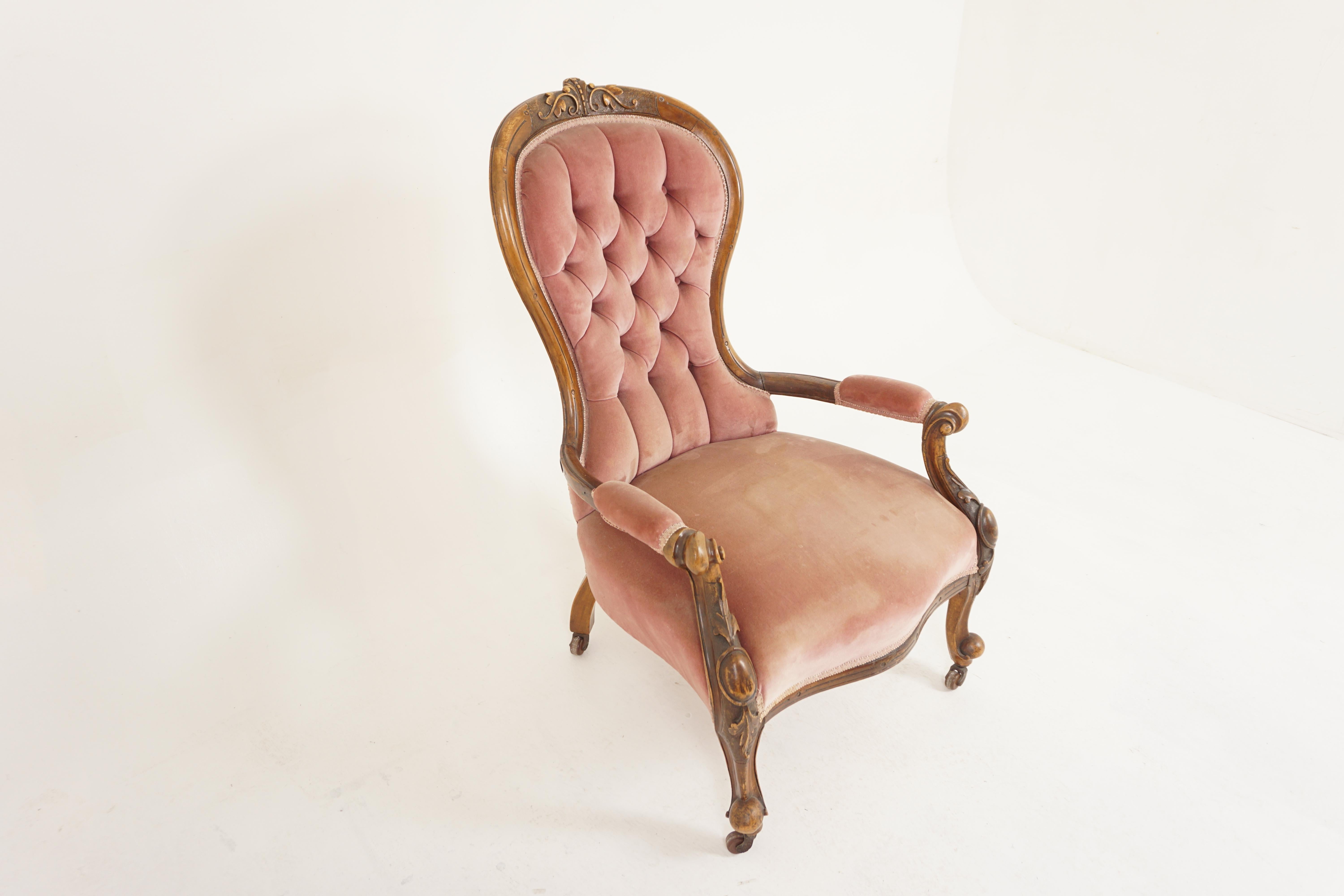 Hand-Crafted Quality Mid Victorian Carved Gentlemen's Arm Chair, Scotland 1870, H1151 For Sale