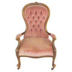 Antique Quality Mid Victorian Carved Gentlemen's Arm Chair, Scotland 1870, H1151