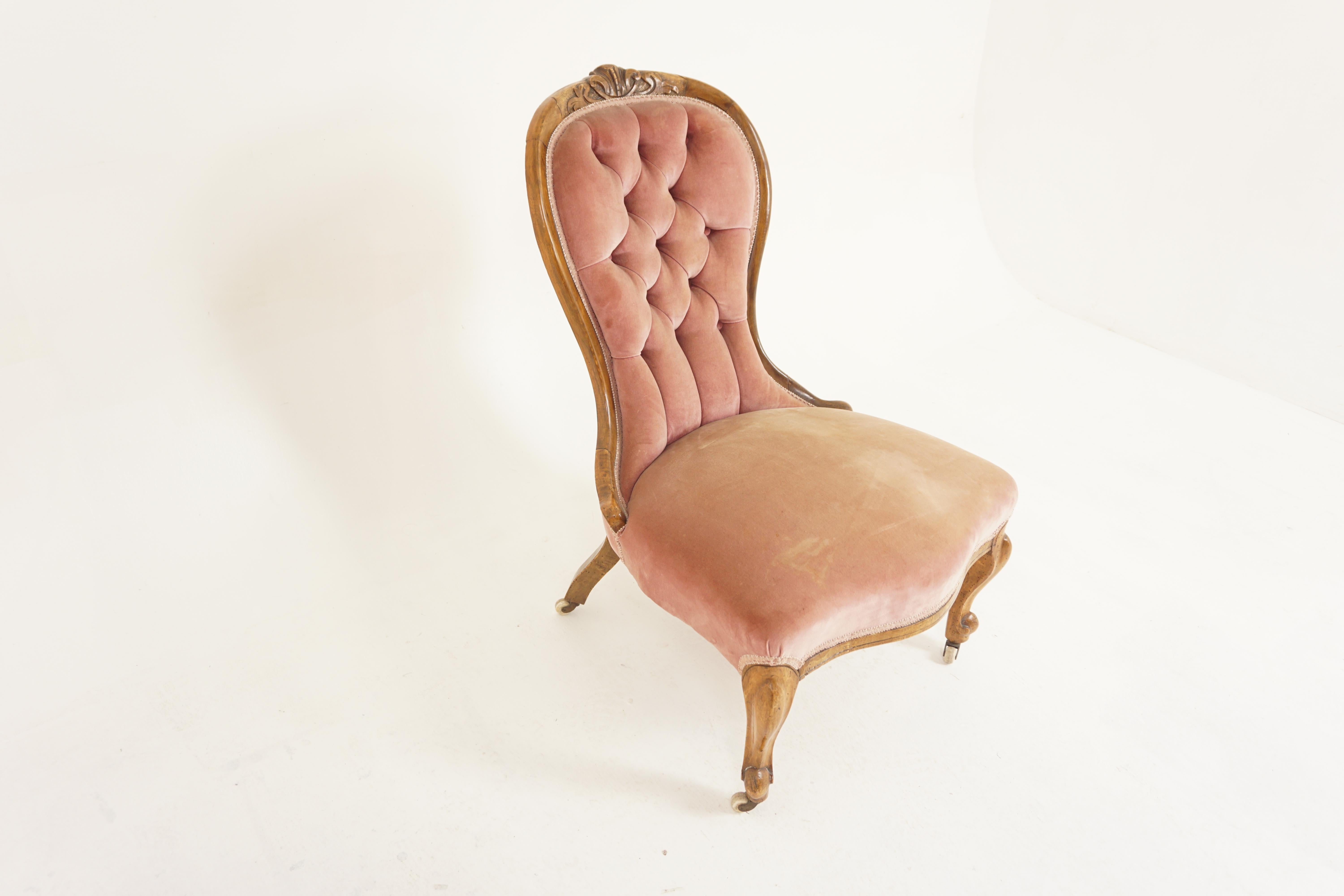 Mid-viktorianischer geschnitzter Parlour-Stuhl für Damen in Qualität, Schottland 1870, H1151 (Viktorianisch) im Angebot