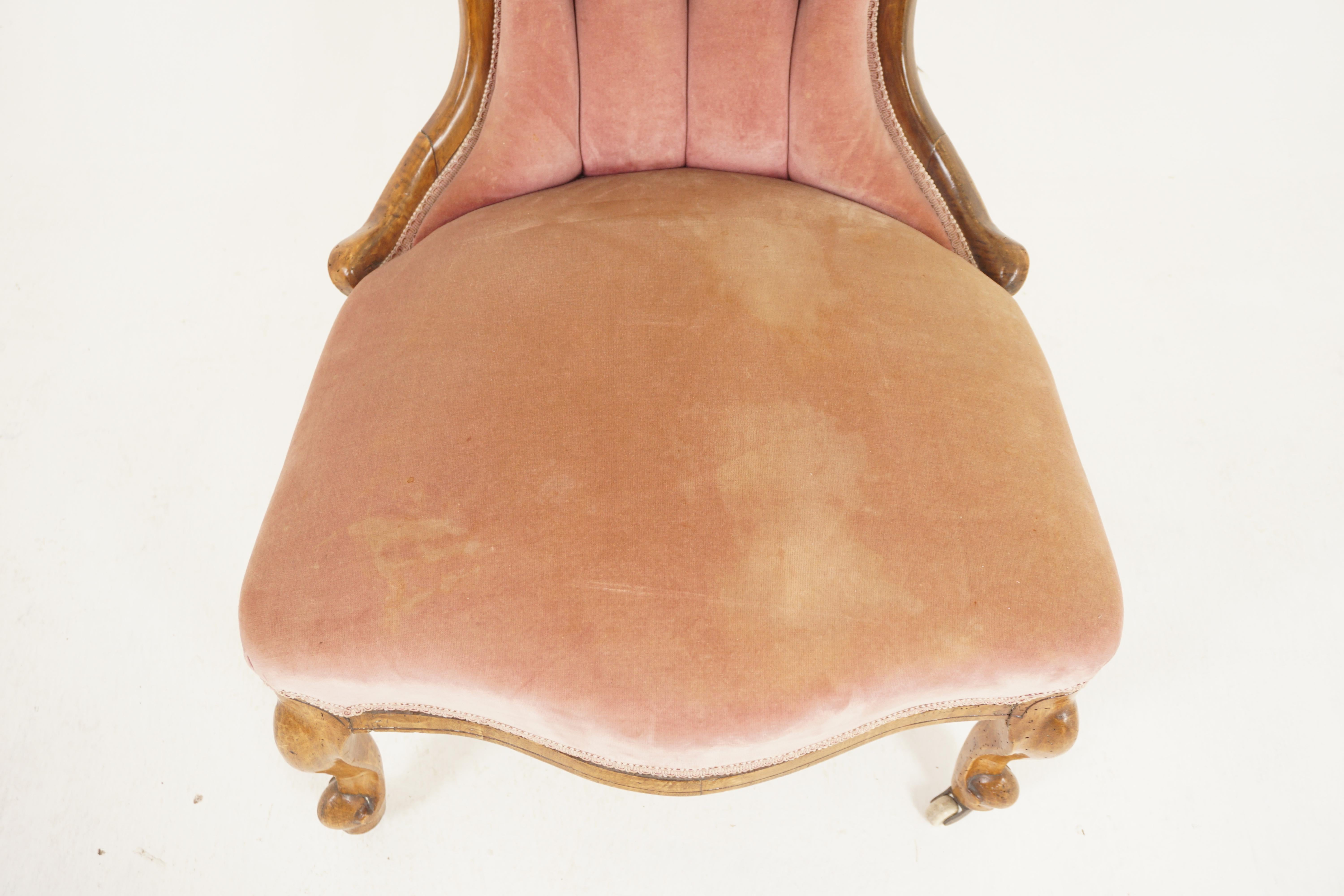 Fait main Chaise de salon pour femmes sculptée de qualité mi-siècle victorienne, Écosse 1870, H1151 en vente