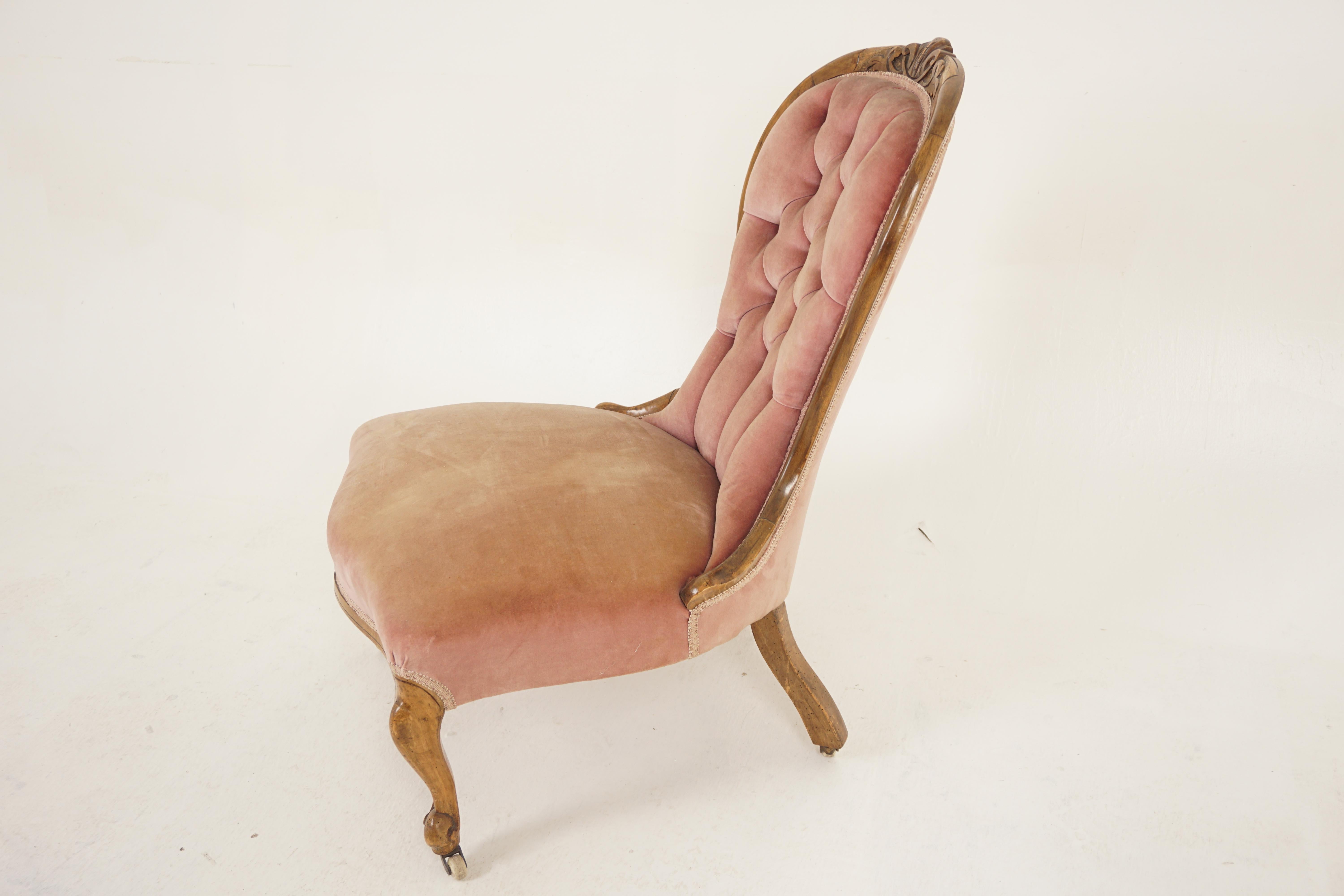 Fin du XIXe siècle Chaise de salon pour femmes sculptée de qualité mi-siècle victorienne, Écosse 1870, H1151 en vente