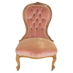 Quality Mid Victorian Carved Ladies Parlour Chair, Scotland 1870, H1151